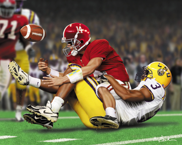 LSU Tigers Football Game Versus Alabama Sports Art Print