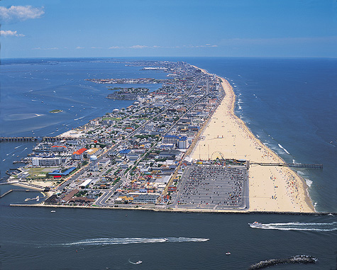 Ocean City, MD Aerial Photograph. Popular Tourist Destination