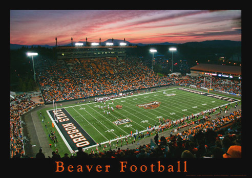 Oregon State University Beaver Football Night Game Prints