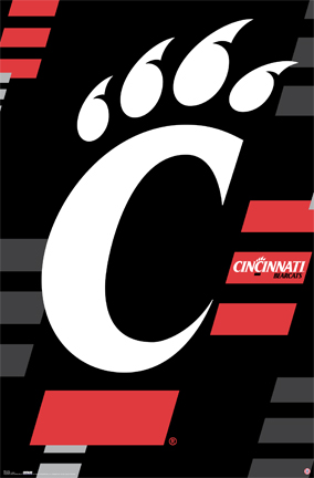 University Cincinnati Logos on University Of Cincinnati Bearcats Football Team Logo Poster