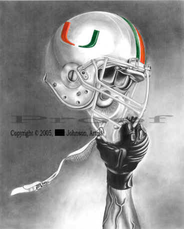 Canes Football Art. University of Miami Hurricanes Football
